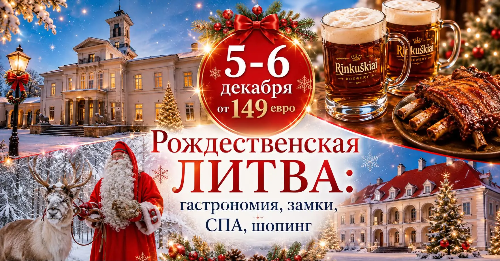 Рождественская Литва: гастрономия, замки, СПА, шопинг